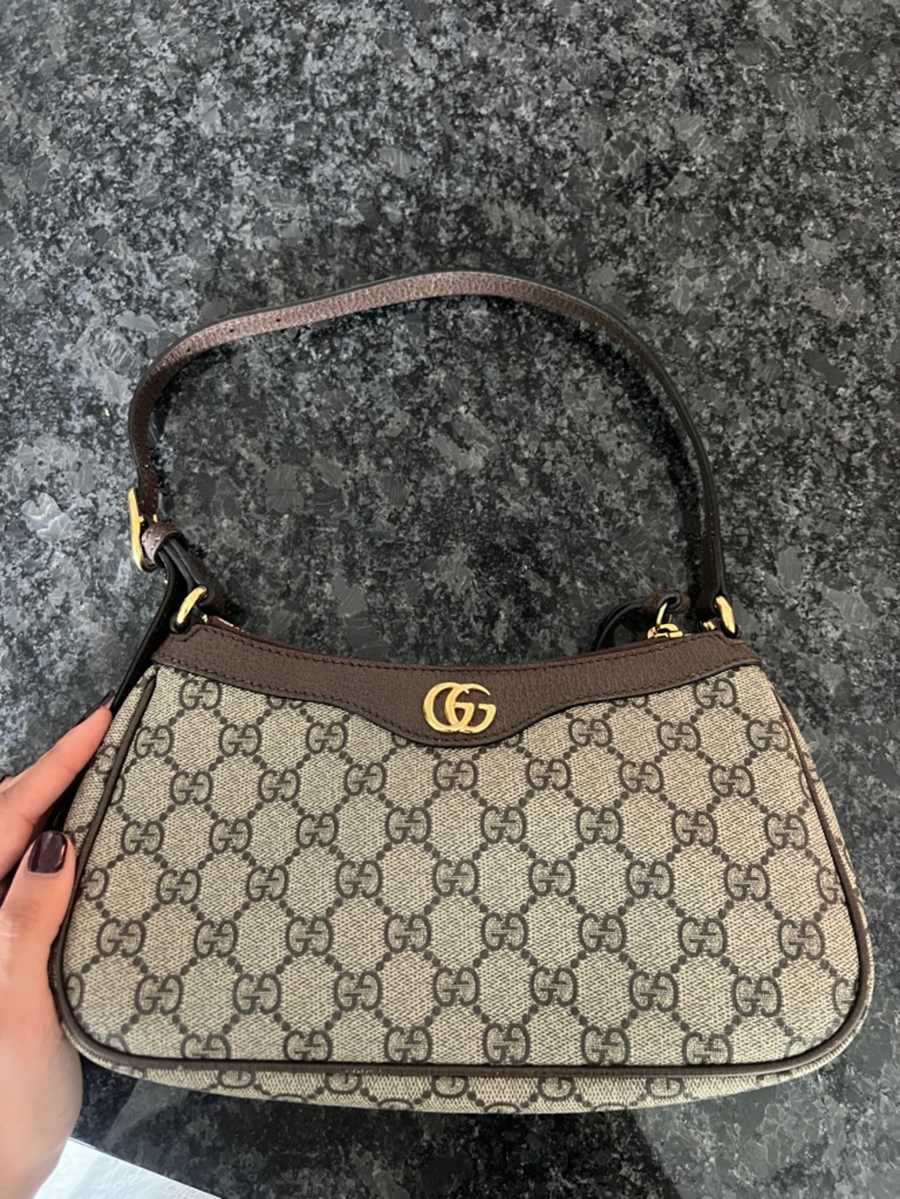 Gucci Ophidia Small Shoulder bag Beige Brown GG Canvas with Gold Hardware